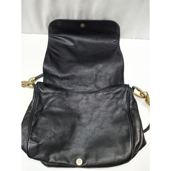 De Vecchi by Hamilton Black Leather Crossbody Shoulder Bag - VTG Made in Italy - Picture 9 of 13